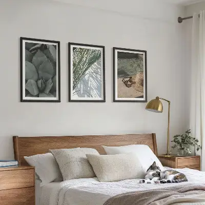 Gerahmtes Bilderset tropische Pflanzen im Urlaubsdesign