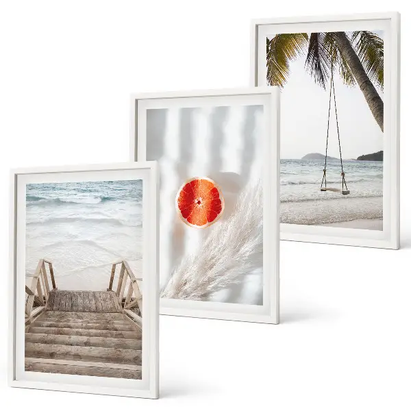 Strandtreppe aus Holz 3er-Set mit Rahmen