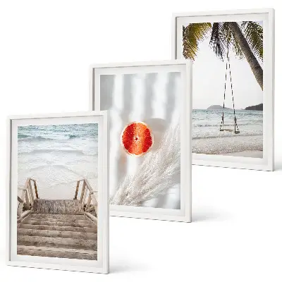 Strandtreppe aus Holz 3er-Set mit Rahmen