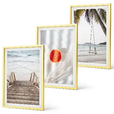 Strandtreppe aus Holz 3er-Set mit Rahmen