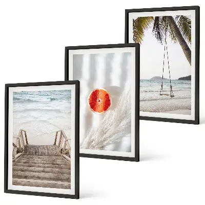 Strandtreppe aus Holz 3er-Set mit Rahmen