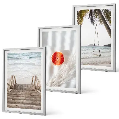 Strandtreppe aus Holz 3er-Set mit Rahmen