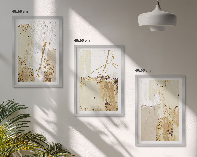 Gerahmtes bilderset Abstrakte Muster beige weiß