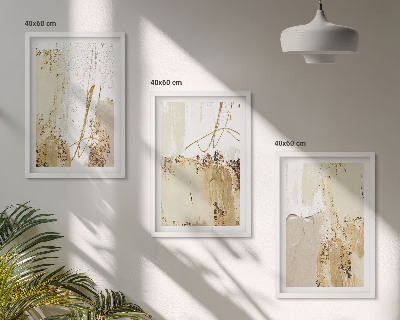 Gerahmtes bilderset Abstrakte Muster beige weiß