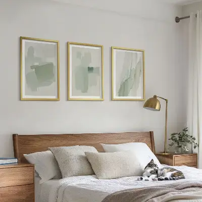 Abstrakte Aquarellmuster 3er-Set Bilder mit Rahmen