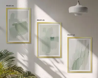 Abstrakte Aquarellmuster 3er-Set Bilder mit Rahmen
