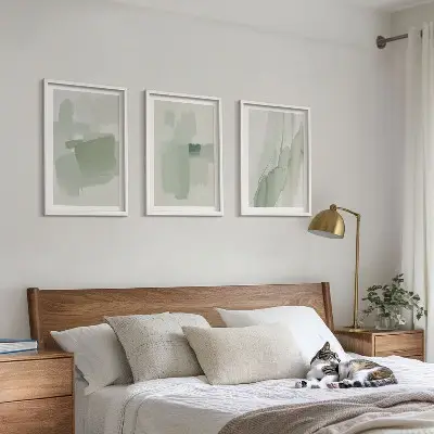 Abstrakte Aquarellmuster 3er-Set Bilder mit Rahmen