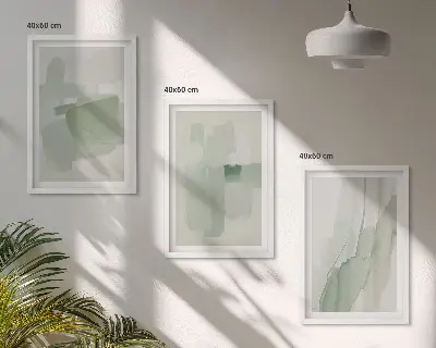 Abstrakte Aquarellmuster 3er-Set Bilder mit Rahmen