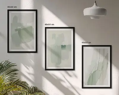 Abstrakte Aquarellmuster 3er-Set Bilder mit Rahmen