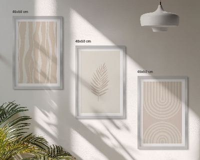 Gerahmtes bilderset Beige Pflanzenmuster