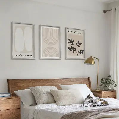 Boho Pflanzenposter 3er Set mit Rahmen