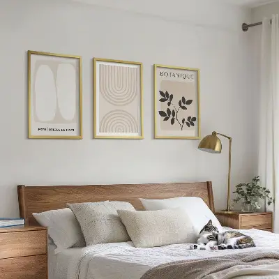 Boho Pflanzenposter 3er Set mit Rahmen