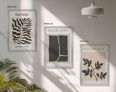Bilder-3er-set mit rahmen Minimalistische Pflanzenposter