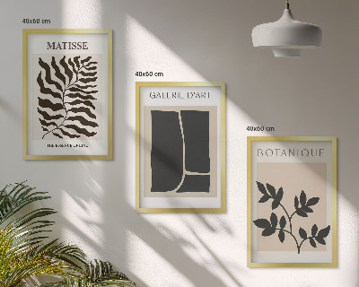 Bilder-3er-set mit rahmen Minimalistische Pflanzenposter