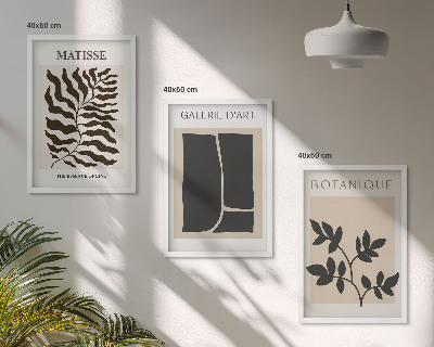 Bilder-3er-set mit rahmen Minimalistische Pflanzenposter