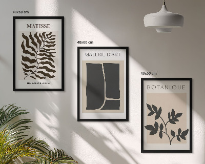 Bilder-3er-set mit rahmen Minimalistische Pflanzenposter