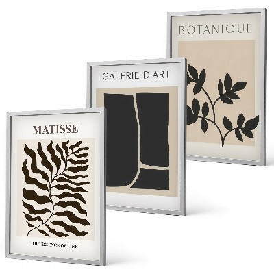 Bilder-3er-set mit rahmen Minimalistische Pflanzenposter