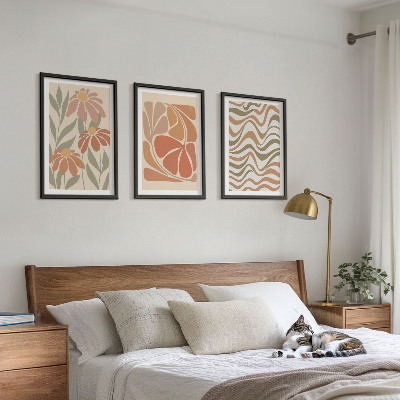 Gerahmtes bilderset Abstrakte Pastellblumen
