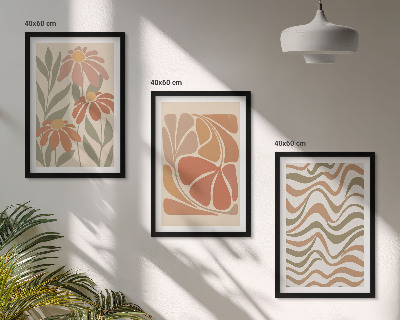 Gerahmtes bilderset Abstrakte Pastellblumen