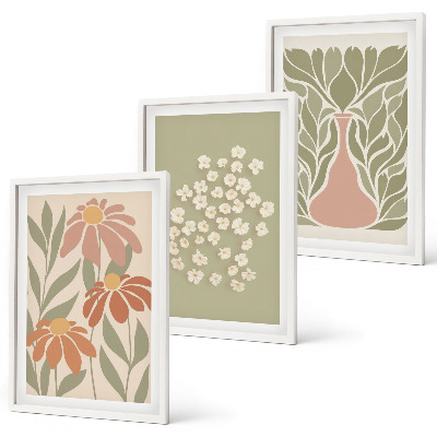 Gerahmtes bilderset Florale Boho-Muster