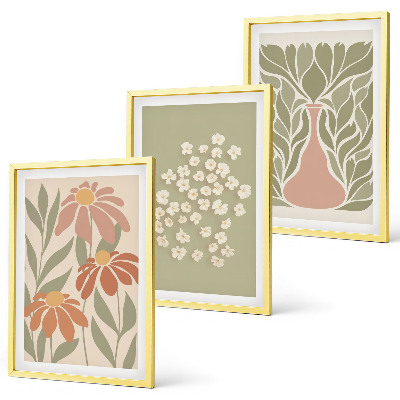 Gerahmtes bilderset Florale Boho-Muster
