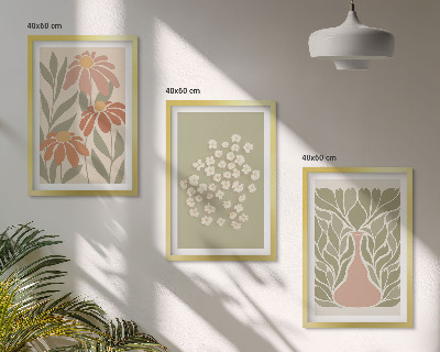 Gerahmtes bilderset Florale Boho-Muster
