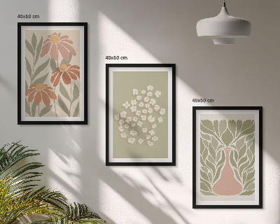 Gerahmtes bilderset Florale Boho-Muster