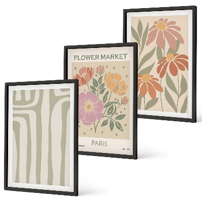 Gerahmtes bilderset Botanische Motive, Pariser Minimalismus