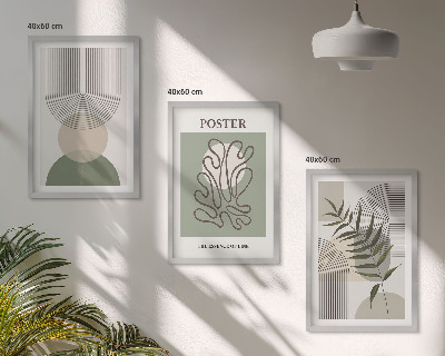 Gerahmtes bilderset Geometrische botanische Muster