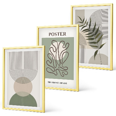 Gerahmtes bilderset Geometrische botanische Muster