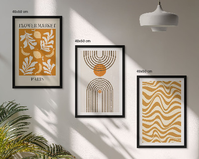 Gerahmtes bilderset Poster mit geometrischen Pflanzenmustern