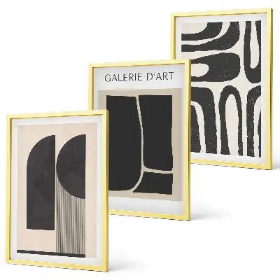 Abstraktes, minimalistisches Poster-Set mit passenden Bilderrahmen