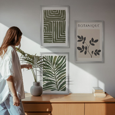 Bilder-3er-set mit rahmen Botanischer Boho-Minimalismus