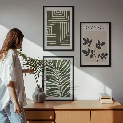 Bilder-3er-set mit rahmen Botanischer Boho-Minimalismus