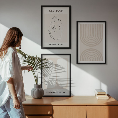 Gerahmtes bilderset Stilvolle minimalistische Linien