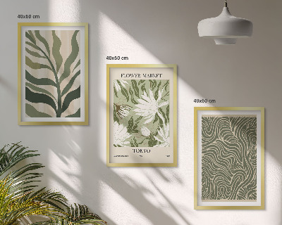 Bilder-3er-set mit rahmen Pflanzenmuster, Boho-Dekorationen