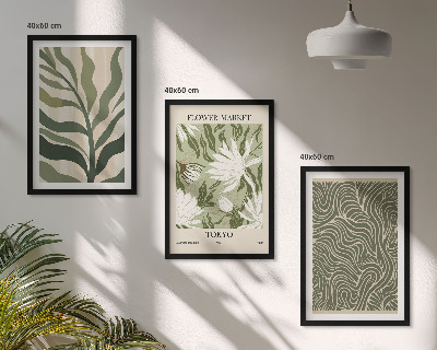 Bilder-3er-set mit rahmen Pflanzenmuster, Boho-Dekorationen