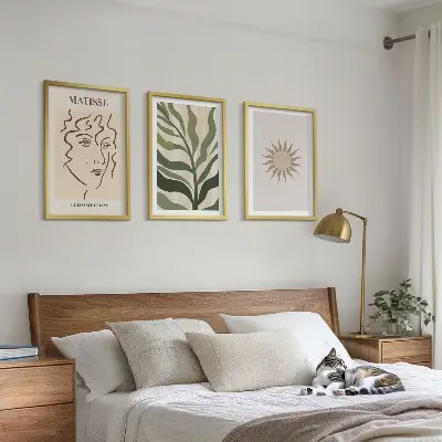 Gerahmtes Bilderset mit abstrakten Pflanzenmotiven