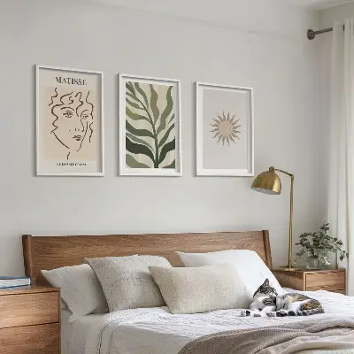 Gerahmtes Bilderset mit abstrakten Pflanzenmotiven