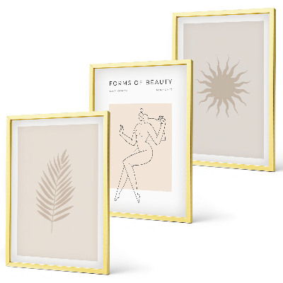 Bilder-3er-set mit rahmen Eine Sammlung minimalistischer Formen