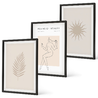 Bilder-3er-set mit rahmen Eine Sammlung minimalistischer Formen