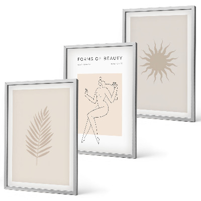 Bilder-3er-set mit rahmen Eine Sammlung minimalistischer Formen