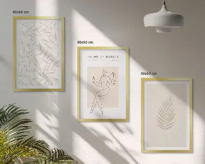 Gerahmtes Bilderset mit minimalistischen botanischen Motiven