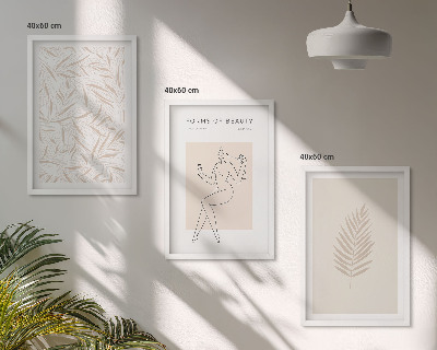 Gerahmtes bilderset Minimalistische botanische Motive