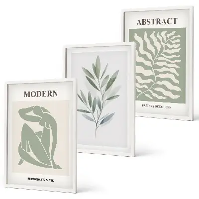Gerahmtes Bilderset mit Matisse Aquarell im Boho-Design
