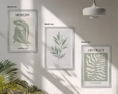 Gerahmtes Bilderset mit Matisse Aquarell im Boho-Design