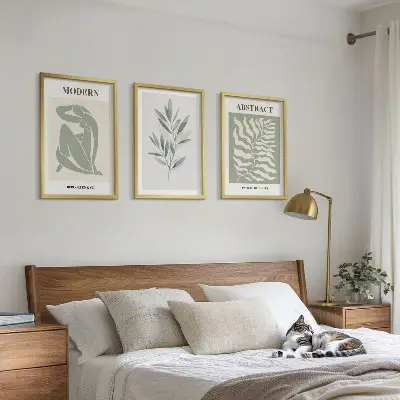 Gerahmtes Bilderset mit Matisse Aquarell im Boho-Design