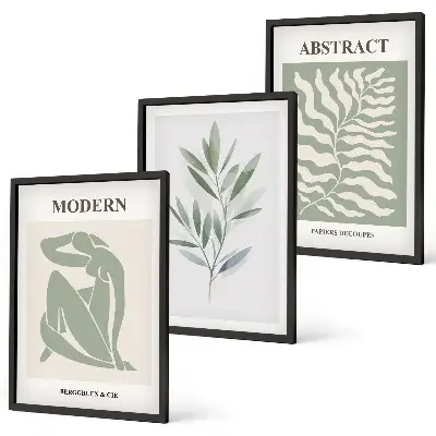 Gerahmtes Bilderset mit Matisse Aquarell im Boho-Design