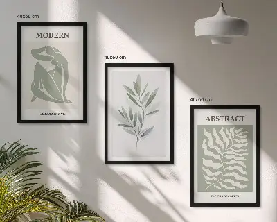 Gerahmtes Bilderset mit Matisse Aquarell im Boho-Design