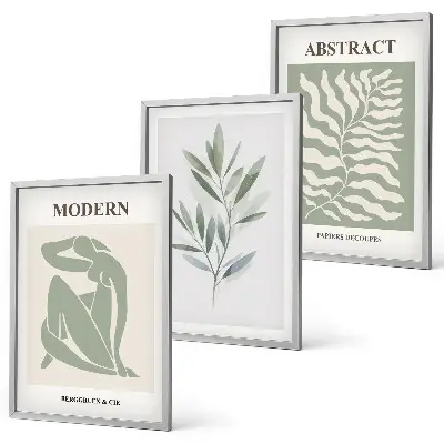 Gerahmtes Bilderset mit Matisse Aquarell im Boho-Design